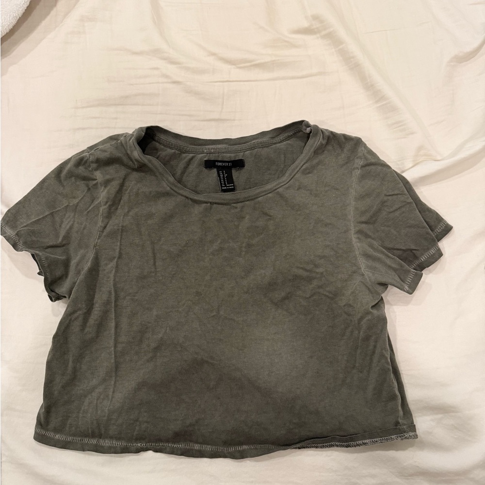 Trendy Dark Green Women's Crop Top